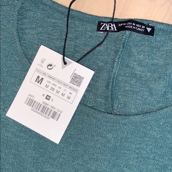 Nwt ZARA Crepe Tie Short Sleeve Top - Picture 3 of 5